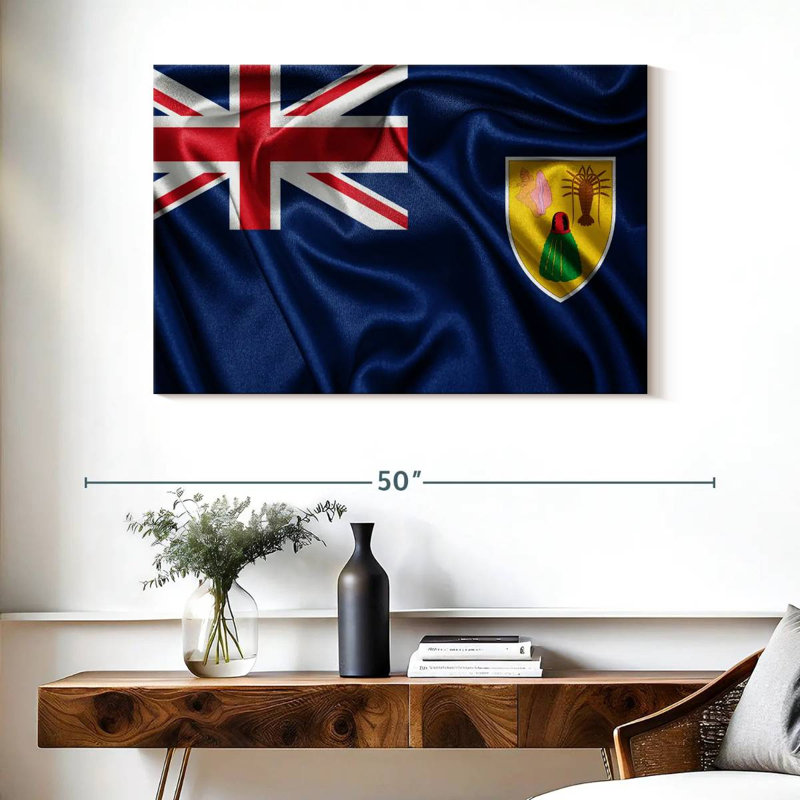 Borges Satin Turks And Caicos Flag, 26" H x 39" W