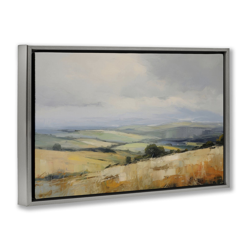 Cadre flottant Neverender Landscape Horizon, design par LSR Creative Studio, H 21 po x l 31 po, Cadre flottant gris lustré