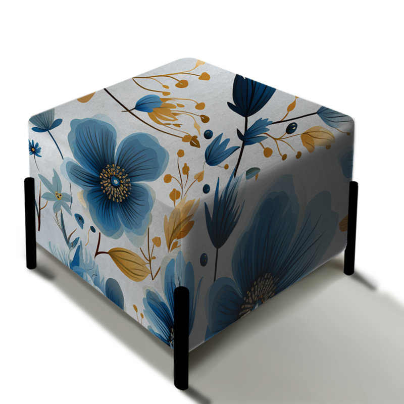 Watercolor Whimsy - Floral Melody II - repose-pieds carré floral
