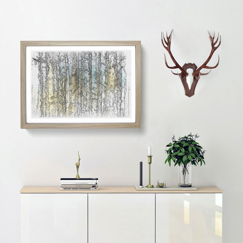 Sunlight upon the Trees in Abstract - Framed Print, 27cm H x 36cm W x 2cm D, Oak Framed