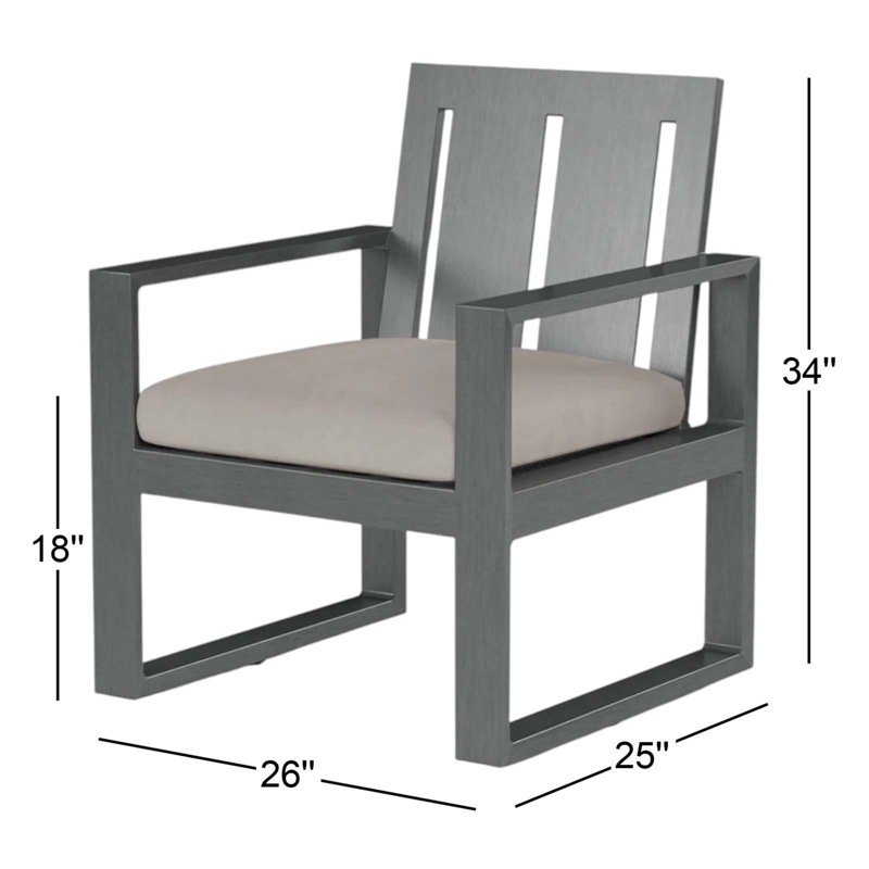 Chaise de patio avec coussin Georgie, Toile Sunbrella® naturel