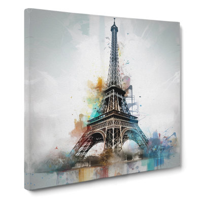 Eiffel Tower Conceptual Art - Wrapped Canvas