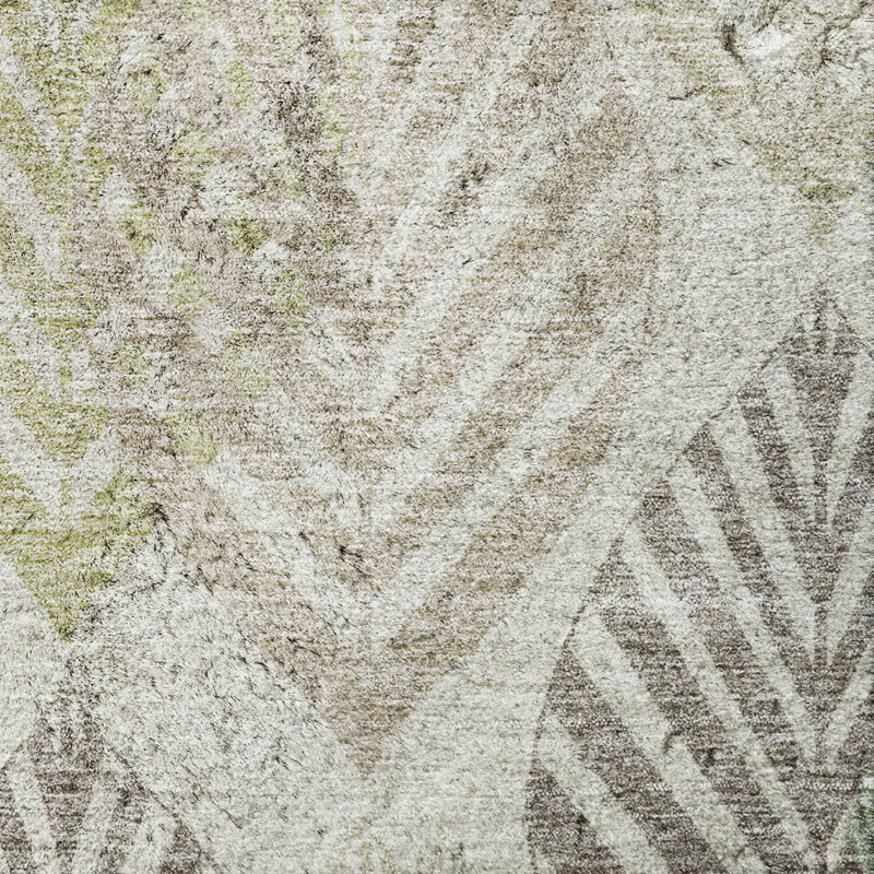 Shag Washable Floral Indoor Rug, Taupe, 8 pi x 10 pi
