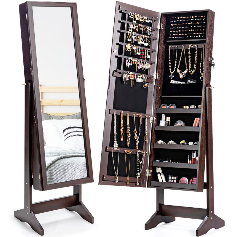 Armoire à bijoux avec Miroir aledra, Brun