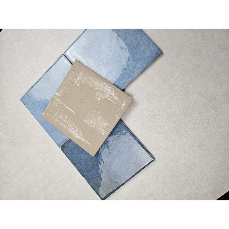 Carreau poli bleu ardoise 6 x 6
