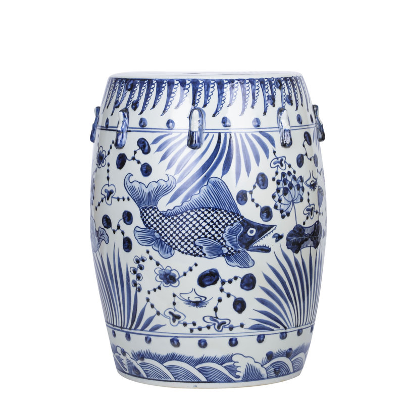 Fish Motif Garden Stool
