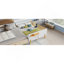 Lit double pour enfants, lit plateforme double en bois avec tête et pied de lit-121061643-121061645