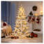 Sapin de Noël artificiel illuminé 6 pi, sapin de Noël articulé avec 600 lumières DEL blanc chaud et 150 boules décoratives, 253 pointes en PE arbre de Noël blanc pour la décoration intérieure