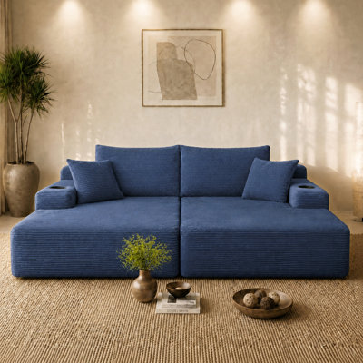 Canapé modulaire 69 po Cloud, méridienne en L avec méridienne en R et assise profonde et confortable canapé 2 places pour salon moderne (tissu moelleux)