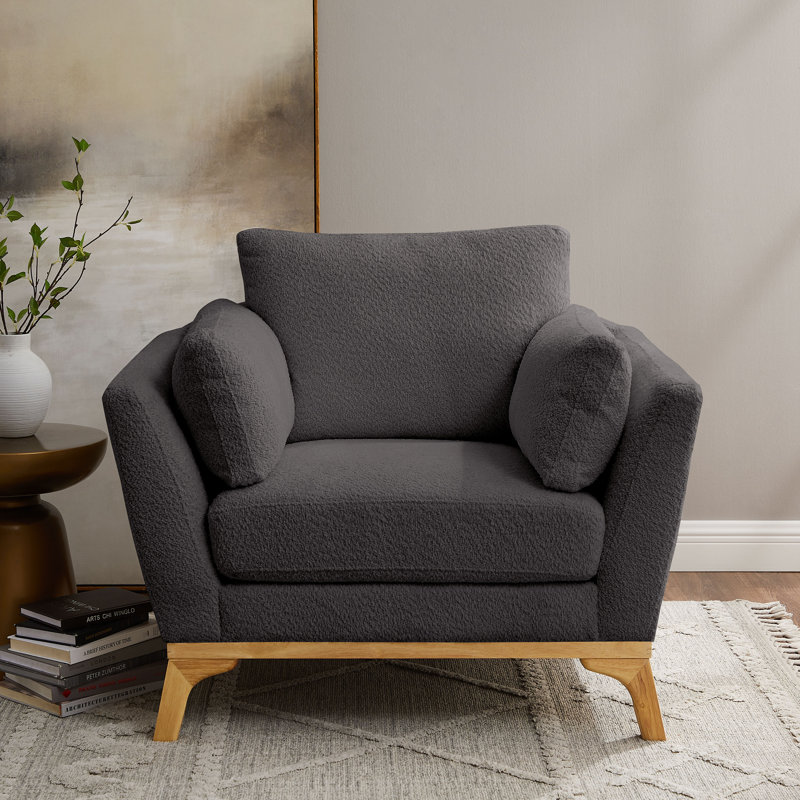 Fauteuil de 41,7 po de largeur Lodell, Boucle gris