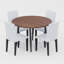 Ensemble de table de salle à manger extensible de 42 à 54 po avec chaises rembourrées confortables-115988749-115748087