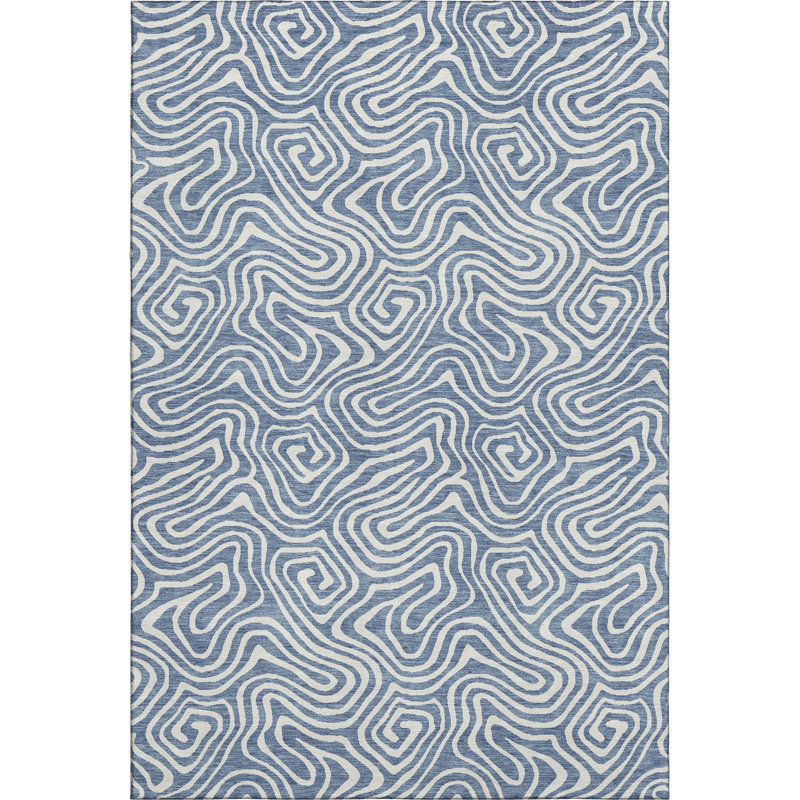 Premium Machine Washable Diskin AMF1030 Swirls Rug, Rectangle 3' x 5'