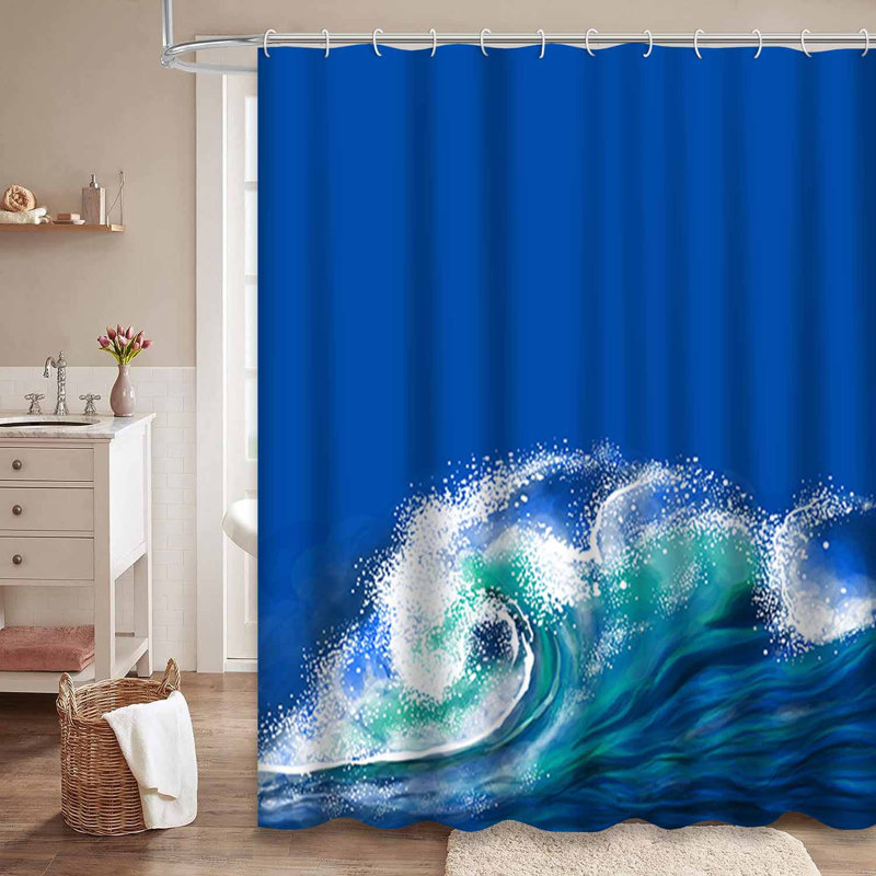 Rideau de douche imperméable à l'eau avec 12 crochets SurfMod, L 72 po x l 84 po