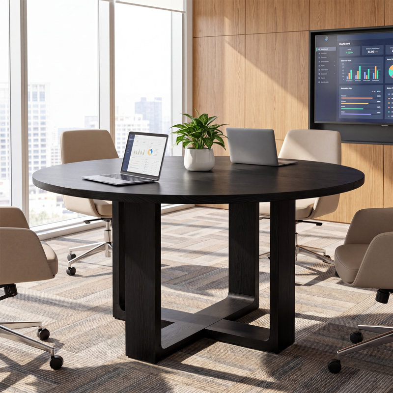 Black Round Conference Table