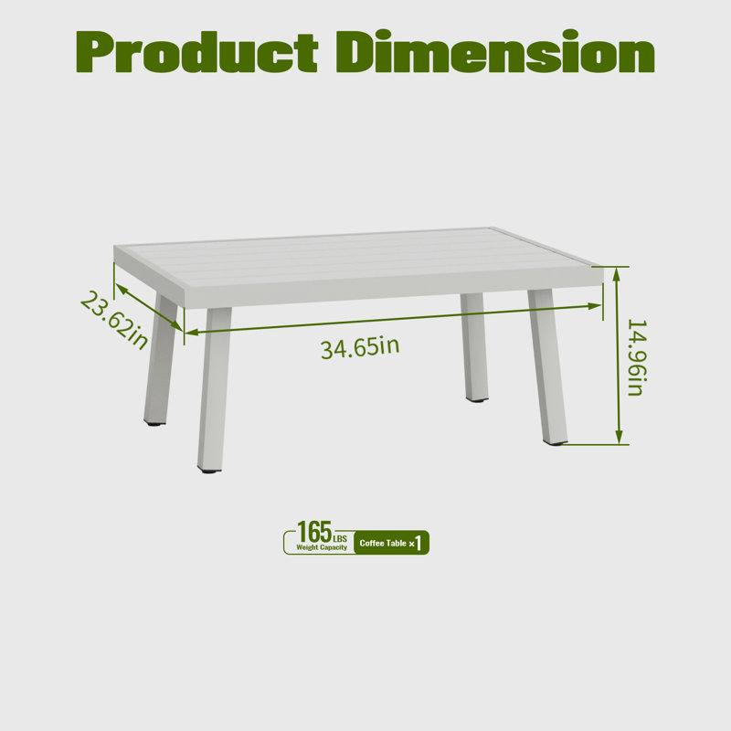 Table basse d'extérieur Modern, Blanc
