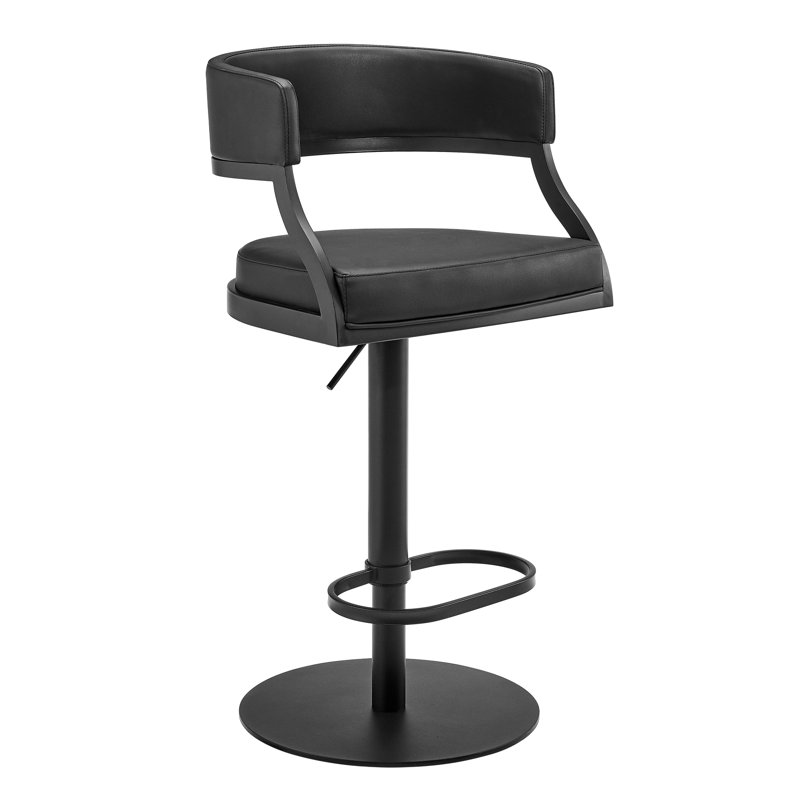 Tabouret de bar Callie, Noir, Noir mat