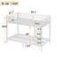 Lit superposé simple au-dessus de simple TG en métal pour adolescents et adultes, peu encombrant / sans sommier, blanc-485212693