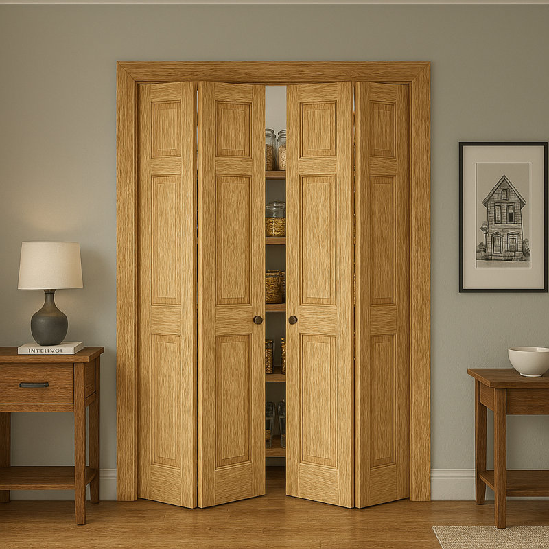Portes pliantes en bois non finis à panneaux S&Z TopHand®, porte de placard, dalle de portes intérieures en bois de pin, porte de grange avec quincaillerie et poignée