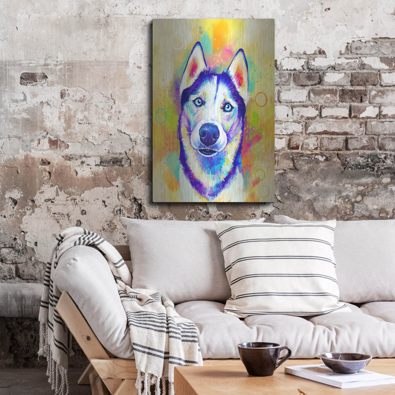 «Pop Art Siberian Husky» par les affiliés Furbaby, H 36 po x l 24 po
