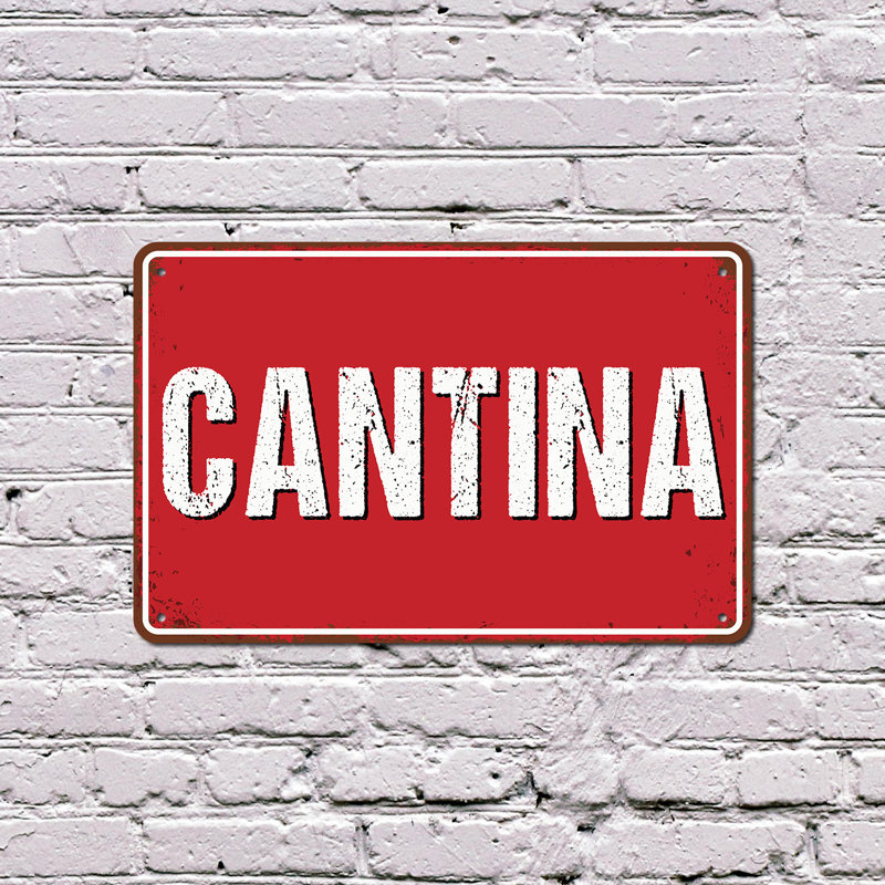 Cantina (paquet de 2) enseigne de fantaisie en aluminium 7 po x 10 po