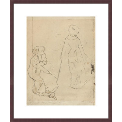 Étude pour Mary Cassatt au Louvre «[verso]» par Edgar Degas, impression giclée encadrée