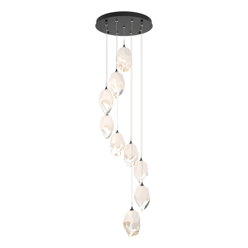Chrysalis Cluster Geometric Pendant, White, 15" - 80", Black