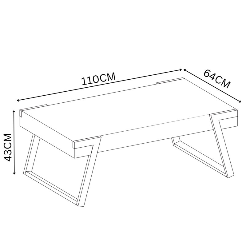 Alexssa Sled Coffee Table