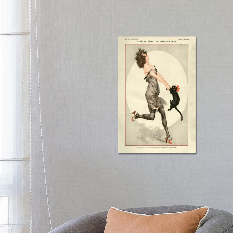 1923 La Vie Parisienne Magazine Plate by Cheri Herouard - Print on Canvas, 45.72cm H x 30.48cm W x 1.91cm D, Wrapped Canvas