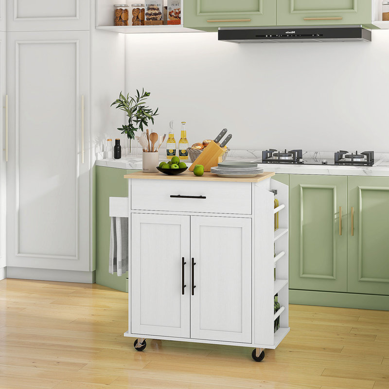 HOMCOM Kitchen Island With Storage, White