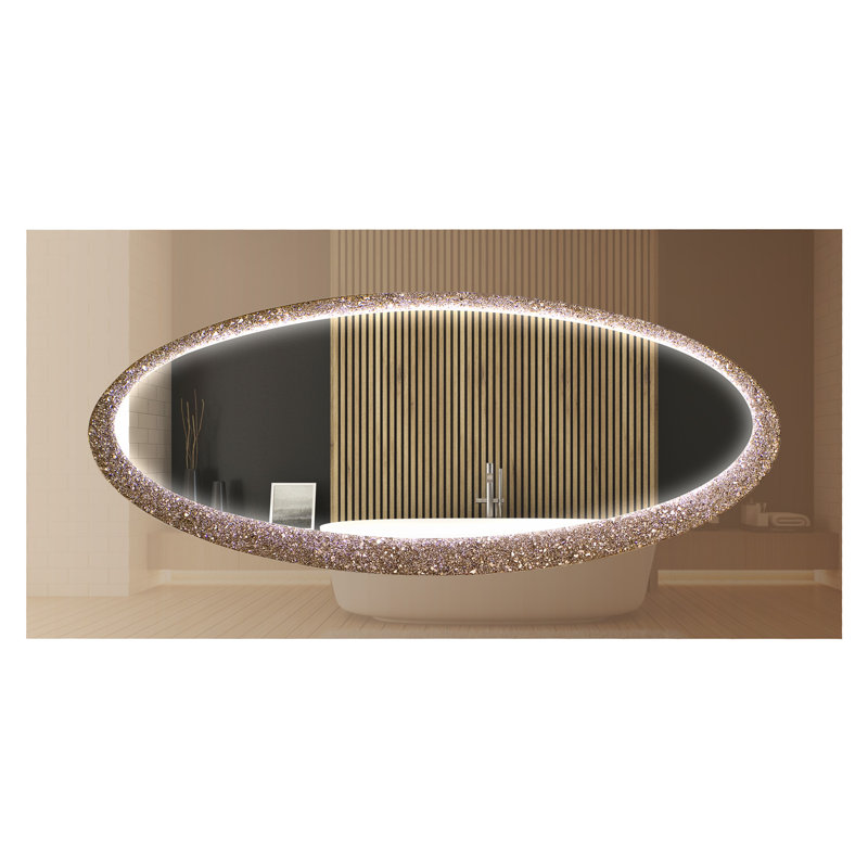 Miroir de salle de bain luxueux, 63 po x 31,5 po