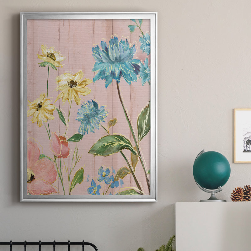 «Wildflower Flutter IV», reproduction encadrée de qualité supérieure - prête à être accrochée, H 24,5 po x l 18,5 po x P 1 po