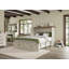 Grand lit escamotable Wilkinson Farmhouse avec grand tiroir de rangement et station de charge, blanc-473660190-473660191