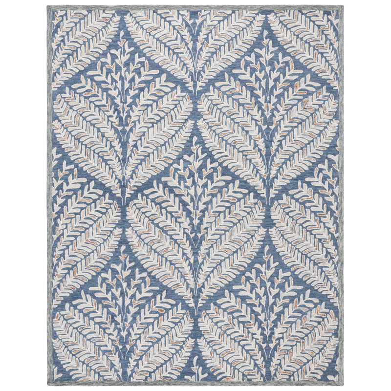 Chaithra Hand Tufted Wool Floral Rug, Rectangle 8' x 10'