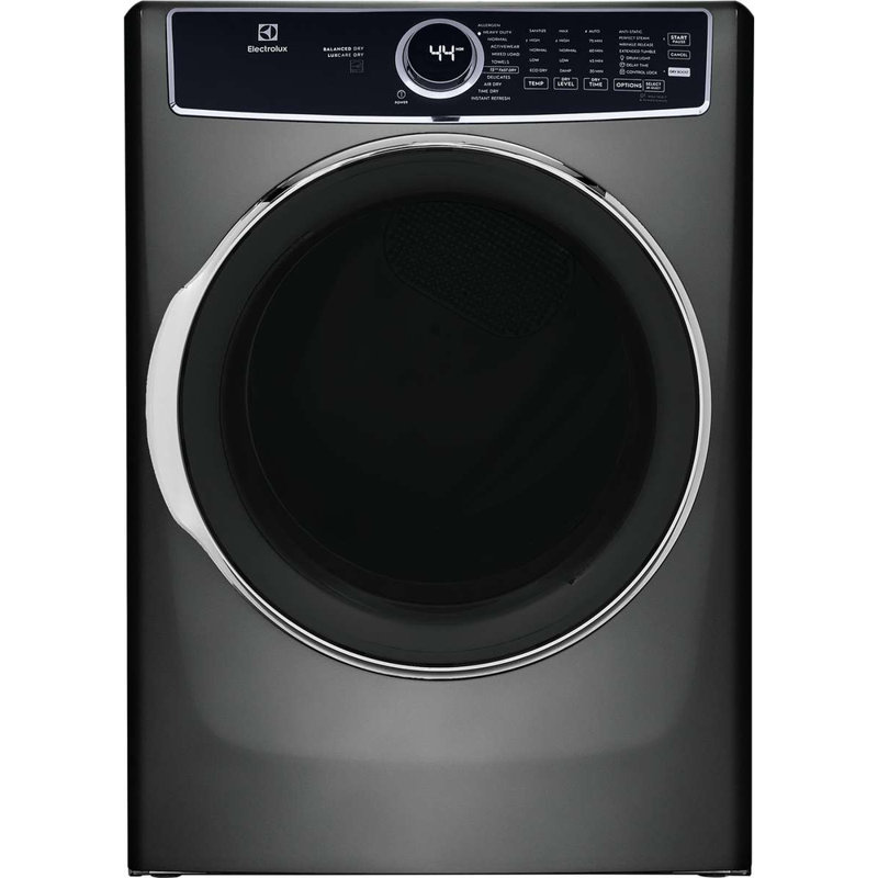 Electrolux Front Load Perfect Steam Electric Dryer With Balanced Dry And Instant Refresh 8.0 Cu. Ft., Titanium