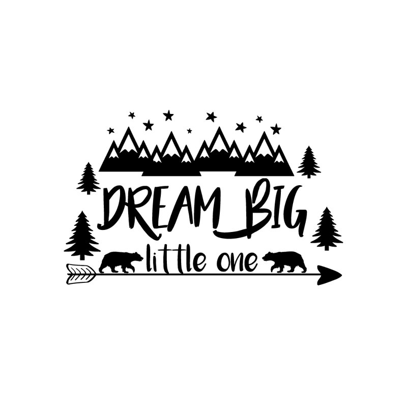 Décalcomanie murale big little rêve, Noir
