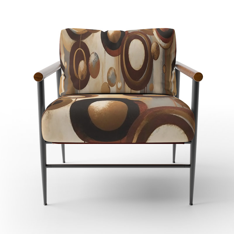 Crista - Fauteuil rembourré à motif géométrique abstrait, Noir, noir, noir, noir