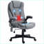 Fauteuil de bureau avec massage vibrant à 6 points Chaleur lombaire, gris ardoise | Hauteur réglable | Tissu en polyester-88955712