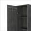Armoire de rangement haute, porte simple avec 3 balais, gris béton | Contemporain | Bois d'ingénierie