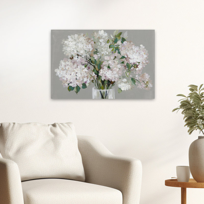 Plantes, fleurs, hortensia, art mural, H 16 po x l 24 po