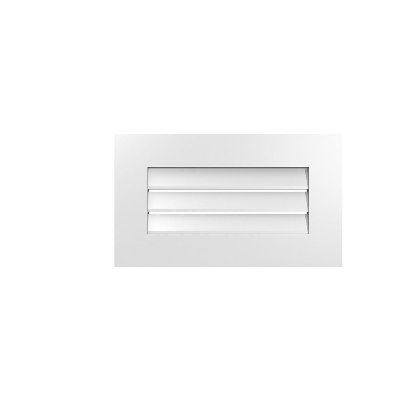 Évent à pignon fonctionnel en uréthane rectangulaire à fixation en surface, brun clair apprêté, H 14 po x l 24 po x P 1 po