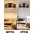 20'' Flush Mount Ceiling Fan with Lights, Low Profile Caged Ceiling Fan with Remote-1011604426