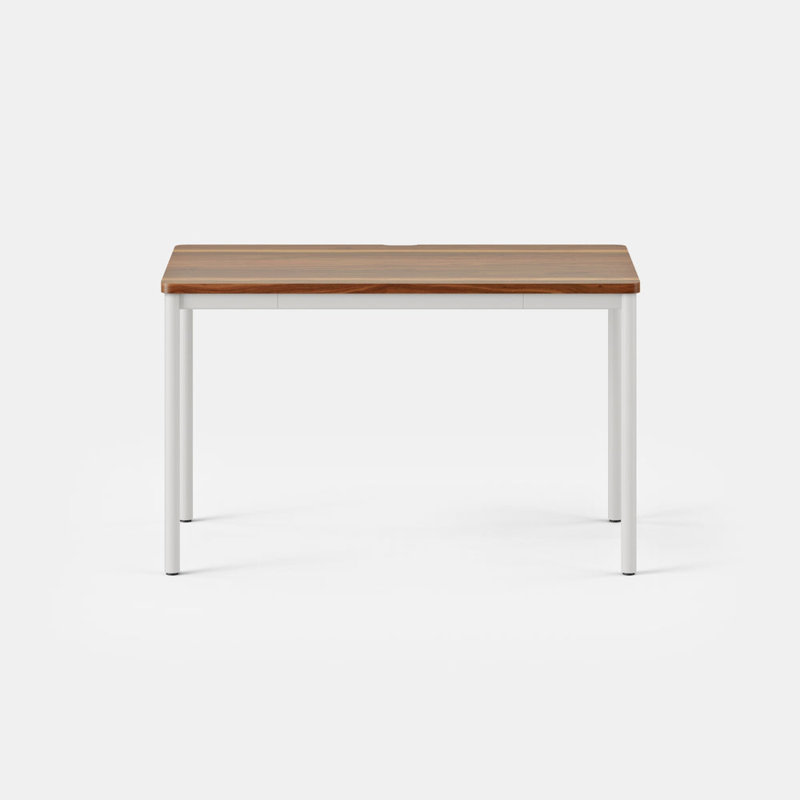 Daily Desk, Walnut, White, 28.5" H x 48" W x 24" D