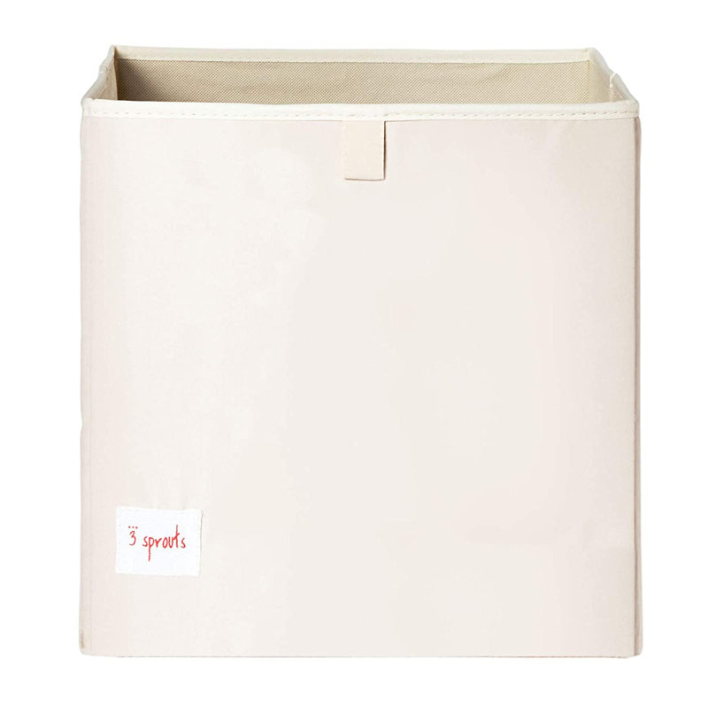 Sheep Design Beige Foldable Fabric Storage Cube for Kids