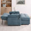 Canapé inclinable double multifonctionnel avec repose-pieds, bleu