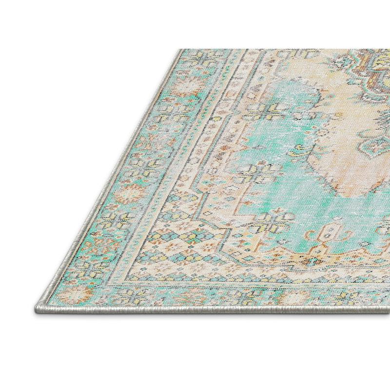 Tapis traditionnel beige/bleu area Colgate, Rectangle 3 pi x 5 pi
