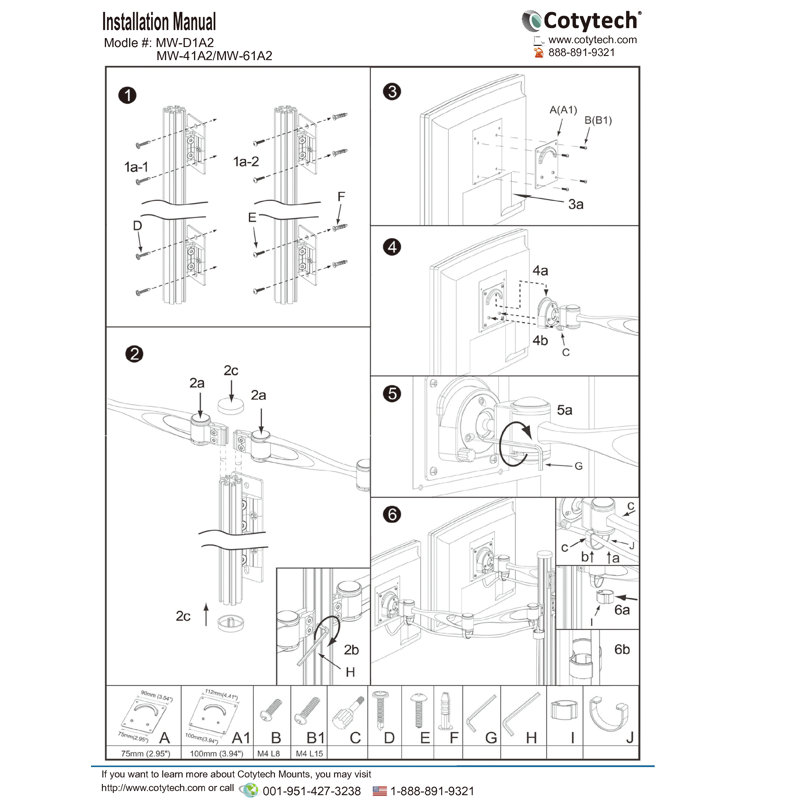 Cotytech Multi-Screen Wall Mount