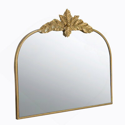 Arched Wall Mirror with Gold Metal Frame, Wall Mirror for Living Room Bedroom Hallway
