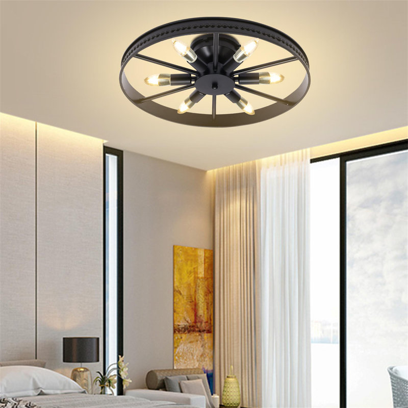 Williston Forge 6 Lights Flush Mount Wheel Ceiling Light & Reviews ...