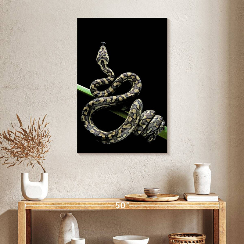Poised Carpet Python, 36" H x 24" W