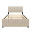 Lit plateforme double en velours avec lit gigogne-1243305672